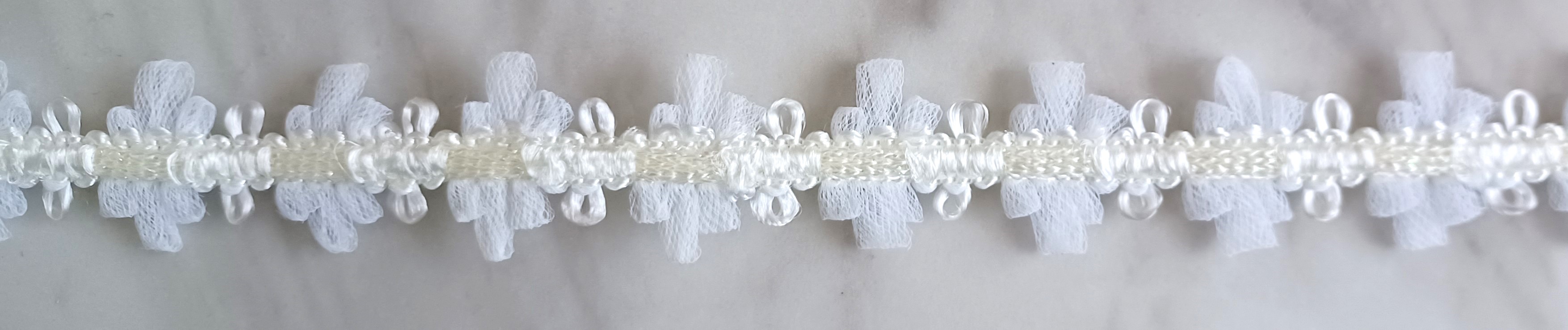 White Tulle/Iridescent Braid