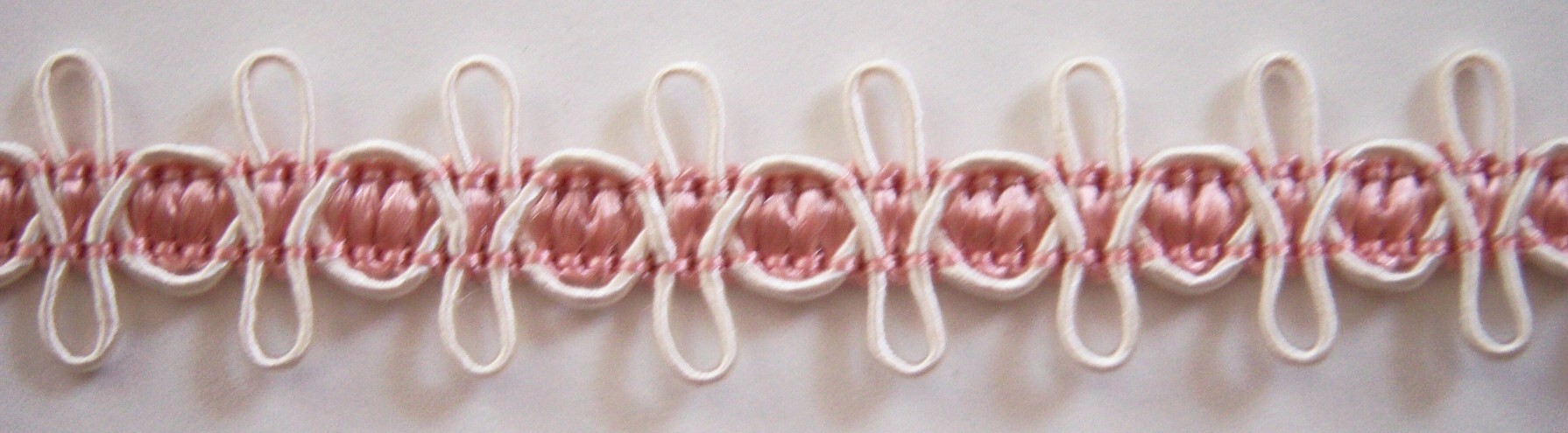 Pink/Ivory 3/4" Loop Braid