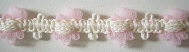 Ivory/Pink 1/2" Tulle Pouf
