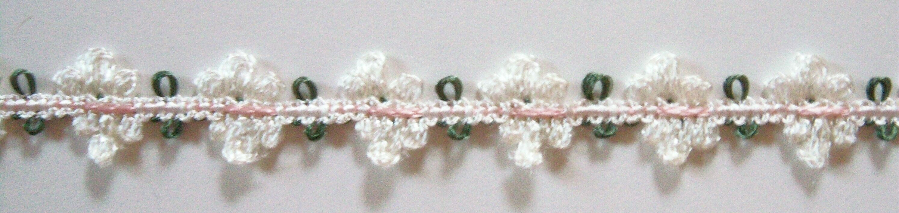 White/Pink/Green 1/2" Braid