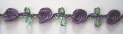 Victorian Purple/Mint 5/16" Rosebraid