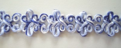 Blue/White 5/8" Scroll Braid