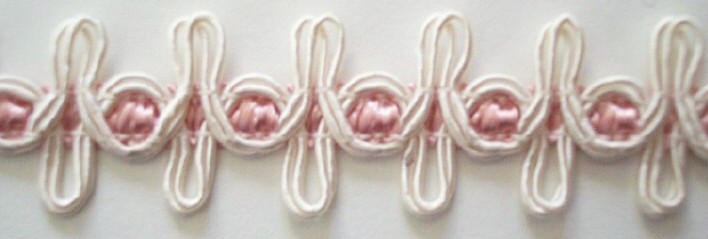 Pink/Ivory 7/8" Soutache Loops