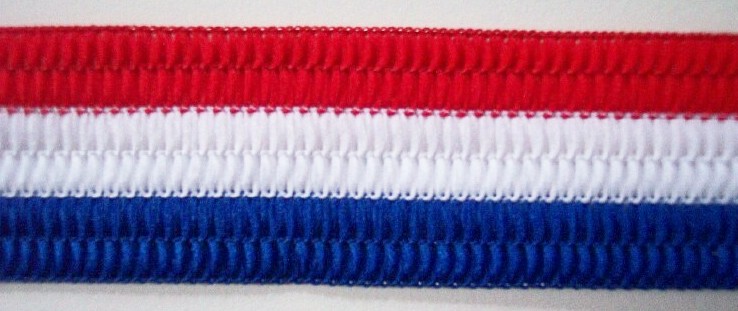 Red/White/Royal Wired 1 1/4" Webbing