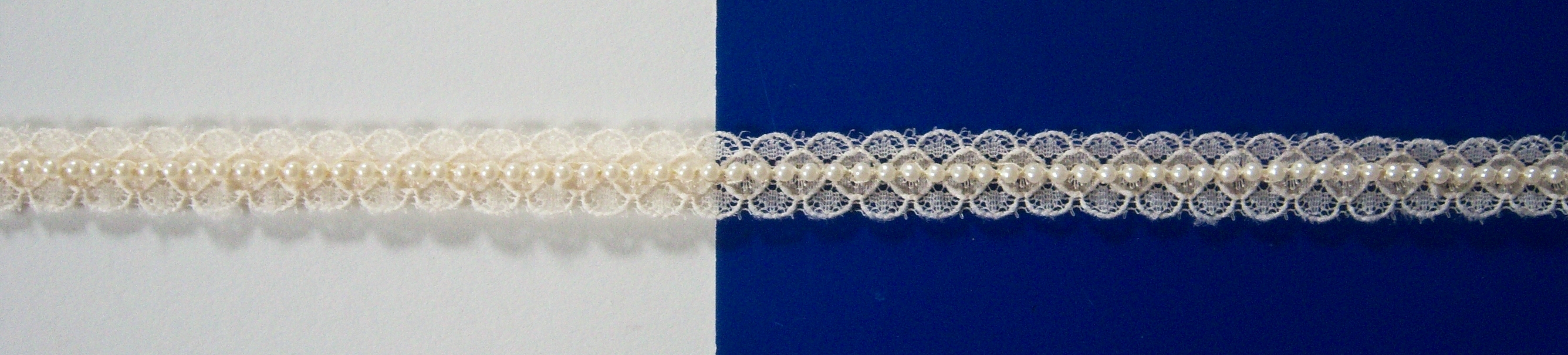 Ivory Lace/Ivory Pearls 1/2" Braid