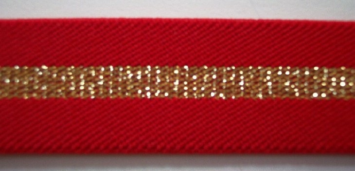 Red/Gold 1" Elastic