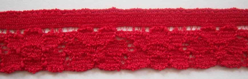 Red 3/4" Floral Stretch Lace