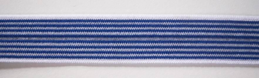 Navy/White Stripe 5/16" Fold Over Elastic
