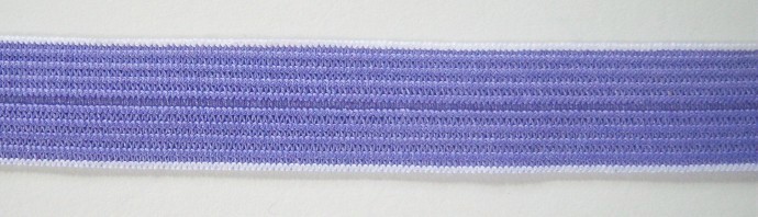 Hyacinth/White Stripe 5/16" Fold Over Elastic
