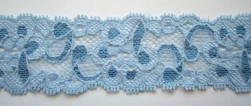 Blue Two Tone 1 1/2" Stretch Lace