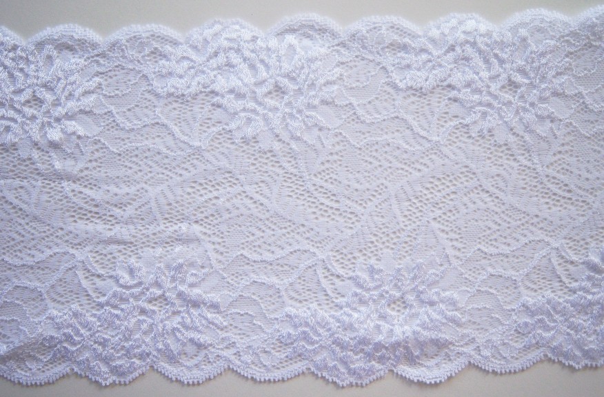 Vanity Fair White 6 3/8" Stretch Lace