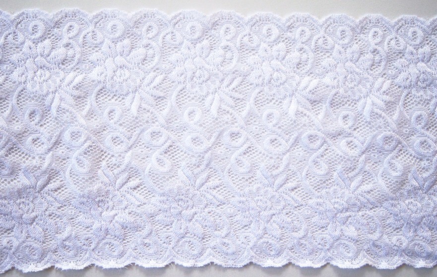 Vanity Fair White 7" Stretch Lace