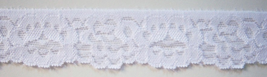 White 1 1/4" Stretch Lace