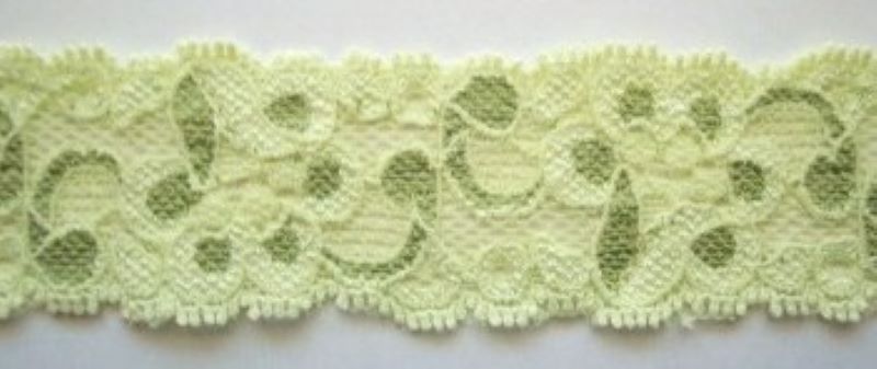 Green Two Tone 1 1/2" Stretch Lace