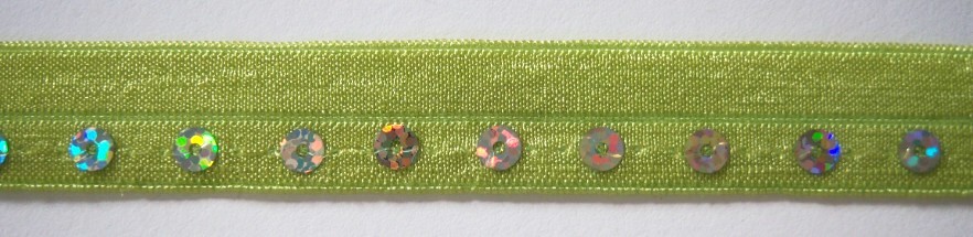 Lime Sequin Fold Over Elastic