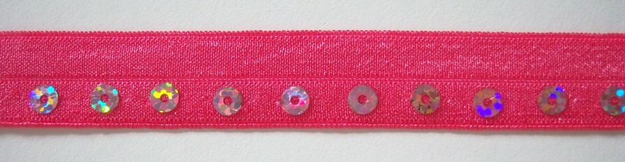 Hot Pink Sequin Fold Over Elastic