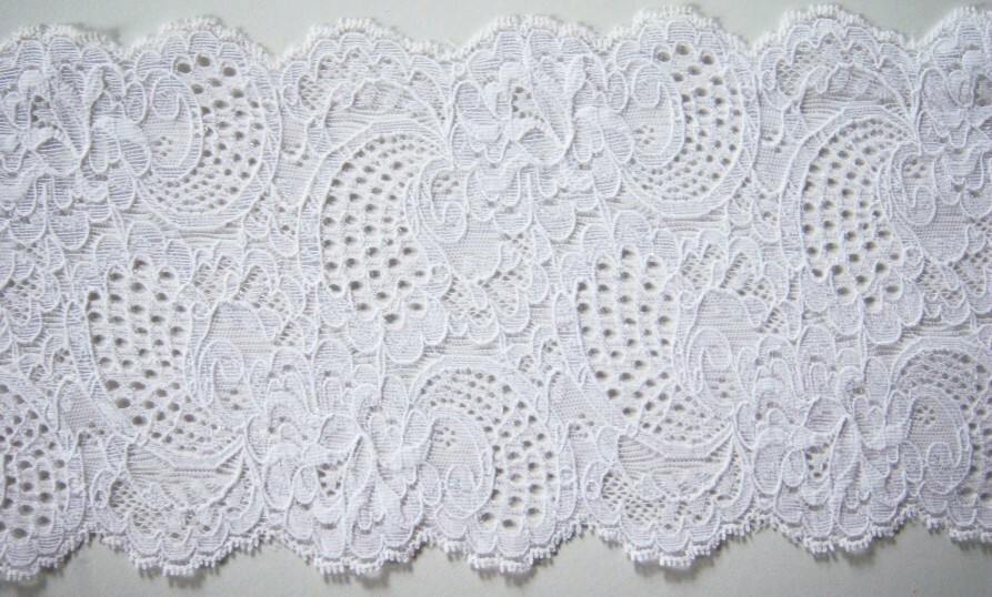 Off White 5 1/2" Stretch Lace