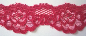 Red Roses 1 1/2" Stretch Lace