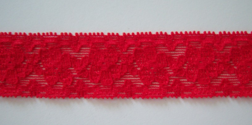 Red 1 1/4" Stretch Lace
