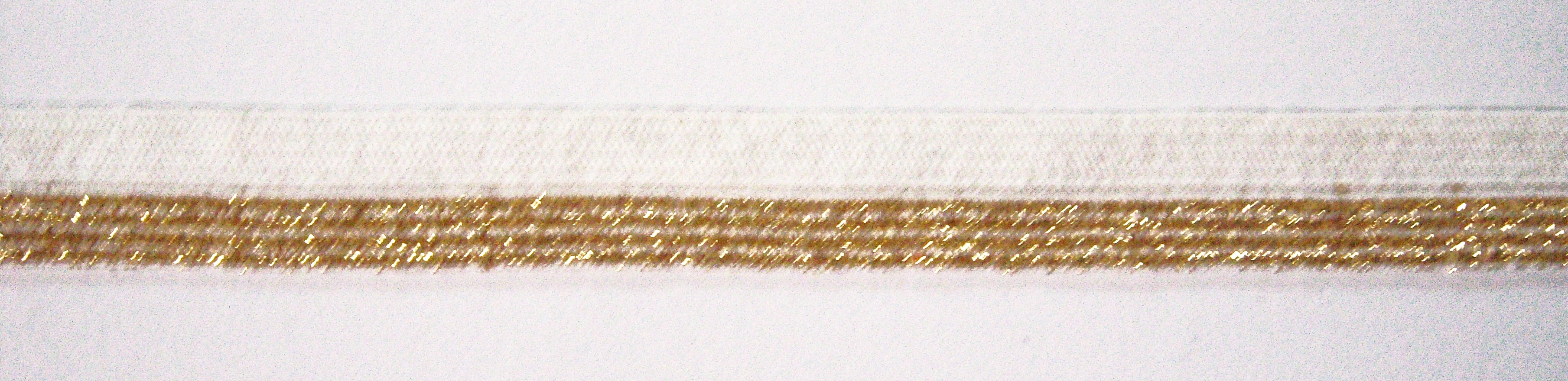 Natural White/Gold Fold Over Elastic