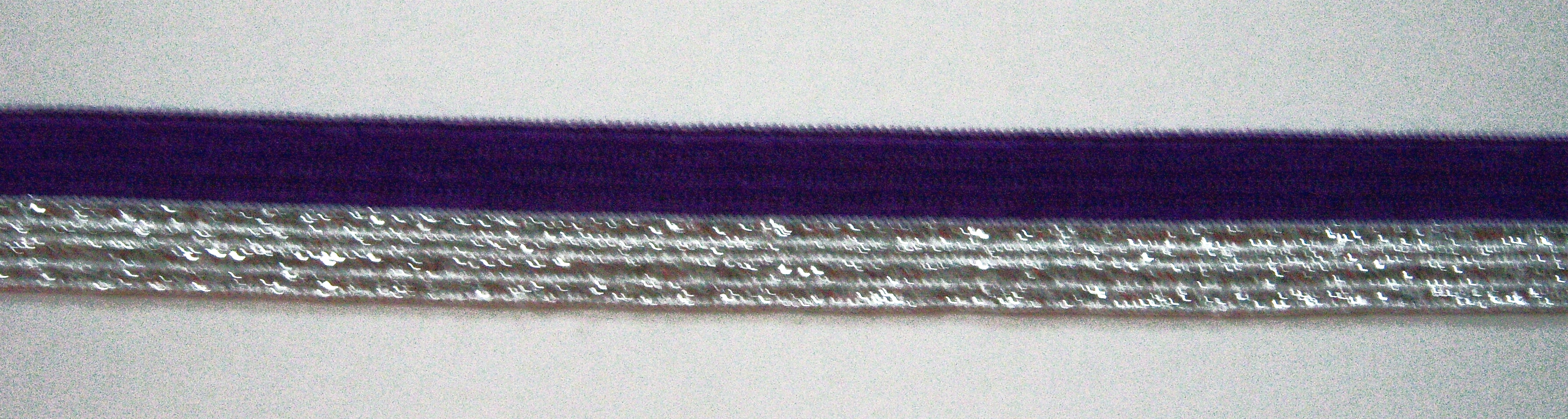 Purple/Silver Fold Over Elastic