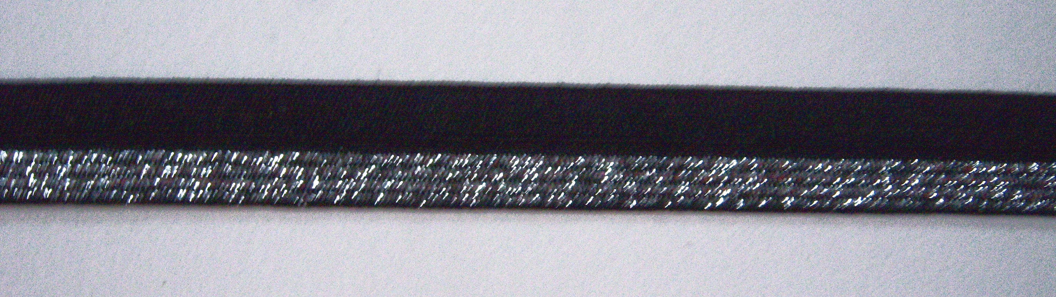 Black/Silver Fold Over Elastic