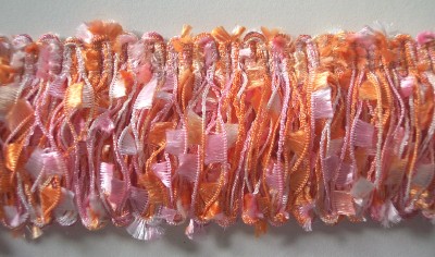 Peach/Pink Confetti Brush Fringe
