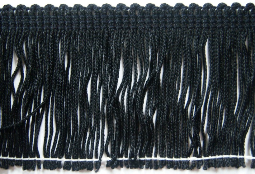 Black 2 3/4" Chainette Fringe