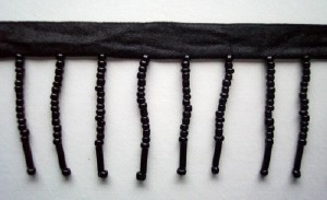 Black Plastic 1 1/4" Bead Fringe