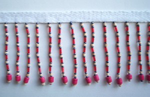 Pink/Nat. Wood/Red Bead Fringe