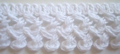 White Lattice 1" Cotton Cluny