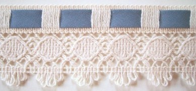 Natural/Wedgewood Blue 1 5/8" Lace