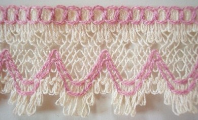 Natural/Pink 2" Lace