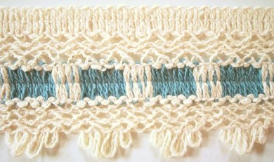 Natural/Blue 2 1/4" Cluny Lace