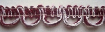 Natural/Burgundy 1/2" Cluny Lace