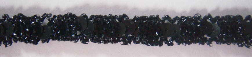 Black Sparkle Sequin 7/16" Trim