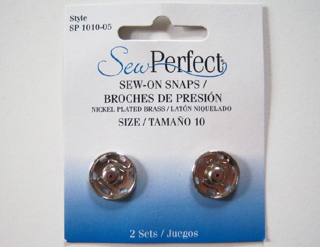 Sew Perfect Nickel Size 10 Sew On Snaps