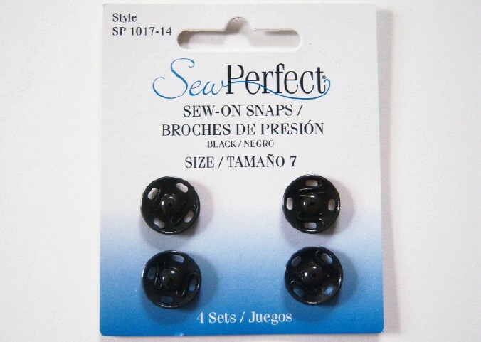 Sew Perfect Black Size 7 Sew On Snaps