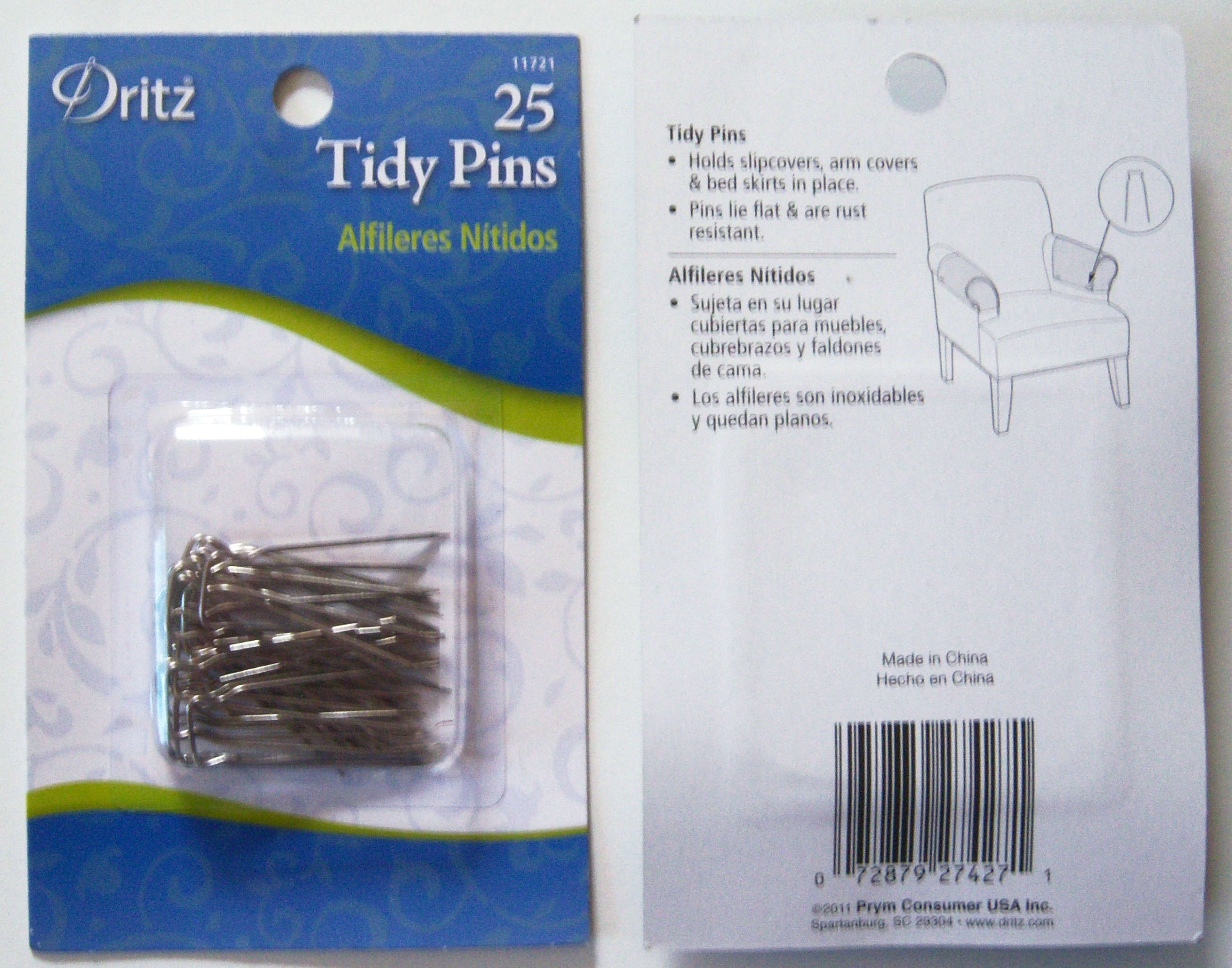 11721 Dritz 25 Tidy Pins