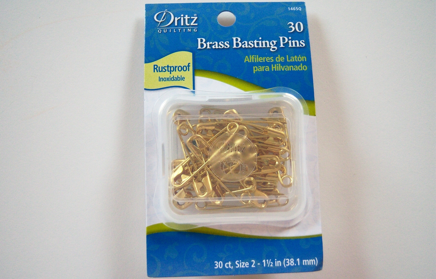 1465Q Quilting Brass Basting Pins