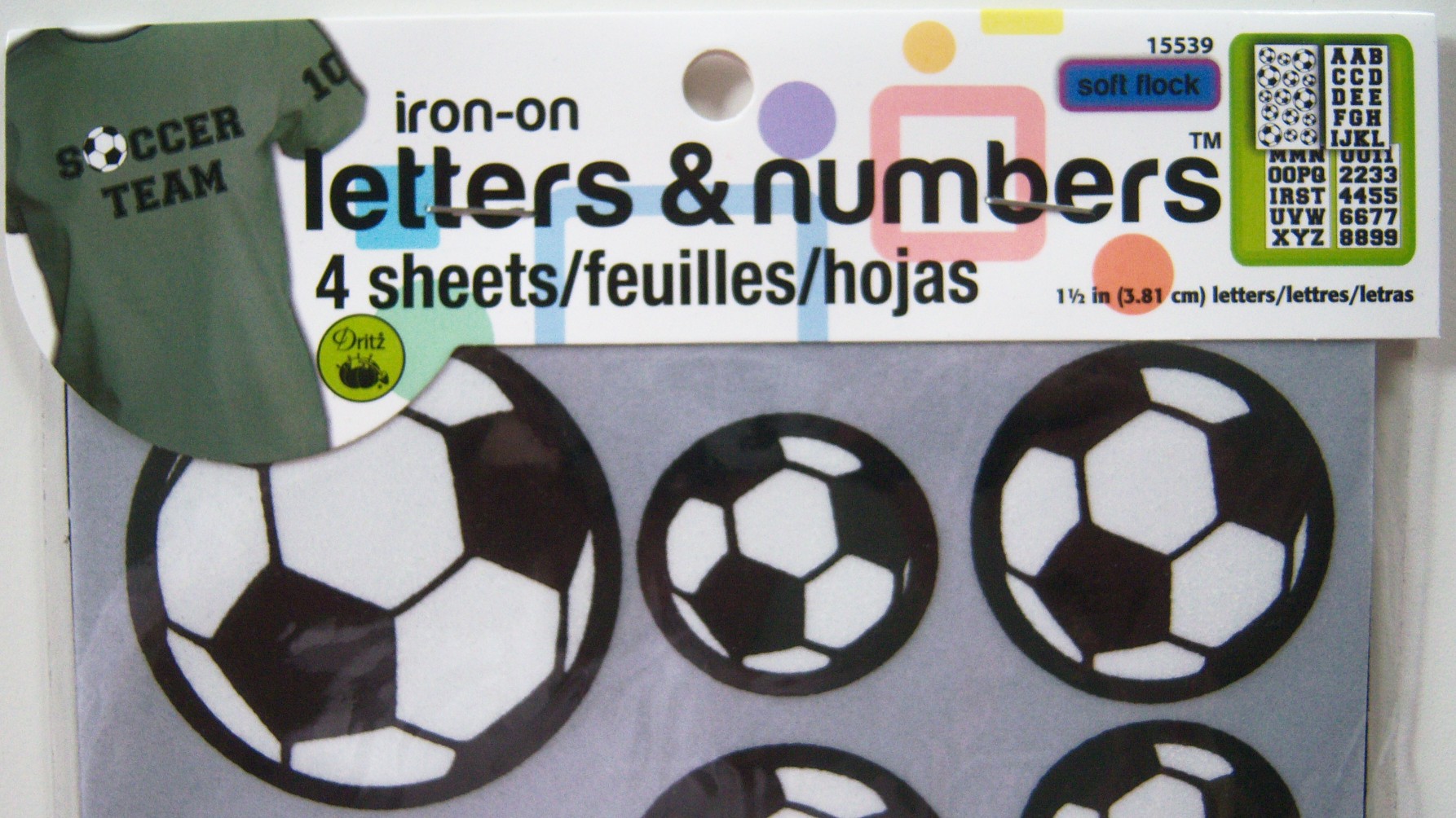 15539 Dritz Soccer Iron on Letters