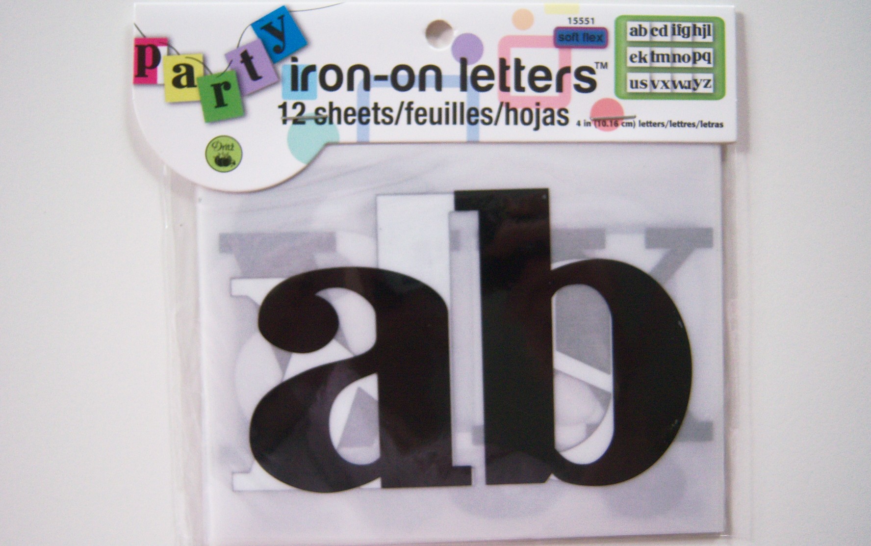 15551 Dritz Lower Case Iron on Letters