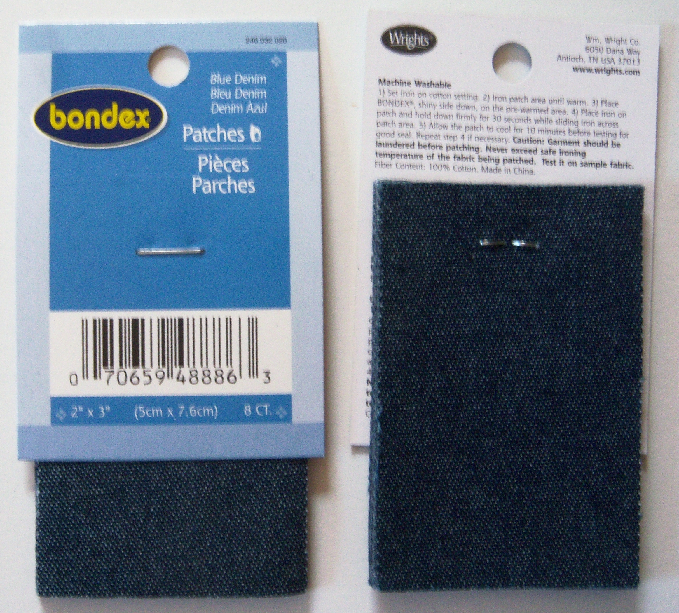 Bondex 8 Blue Denim Iron On Patches