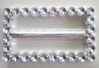 Silver Metallic 1" x 1 1/2" Rectangle Poly Stoneless
