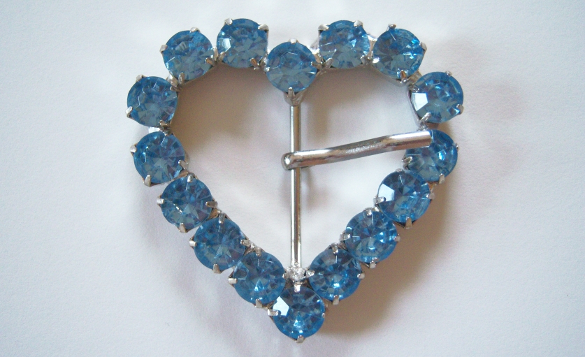 Blue Crystals Heart Buckle