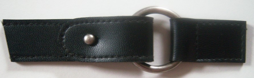 Black Leather 7/8" x 5" Ring/Strap