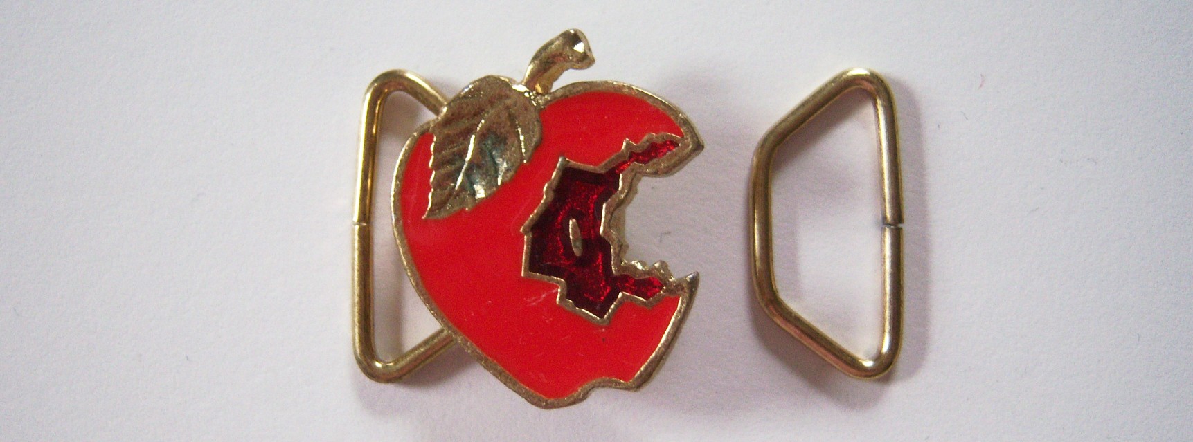 Gold/Red Apple 1" Buckle