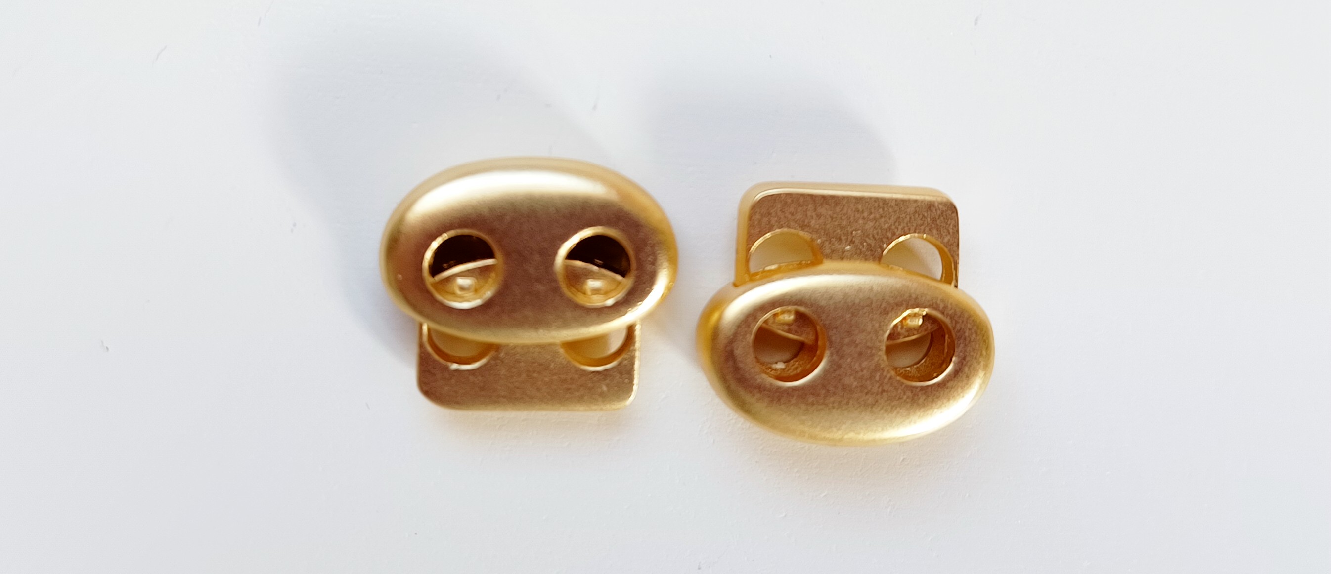 Matte Gold 11/16" Two Hole Metal Oval Cord Lock