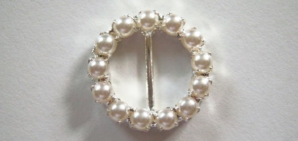 White Pearl 1" Round Buckle