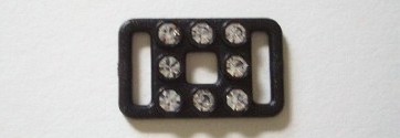Black Austrian Crystal Plastic 1/2" x 15/16" Buckle